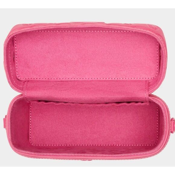 NWT~BETSEY JOHNSON Hot Pink Skull Boss Vanity Bag - Picture 6 of 7